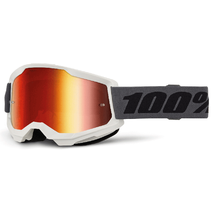 Lunettes 100% strata 2 gris - ecran iridium rouge | Oxmoto
