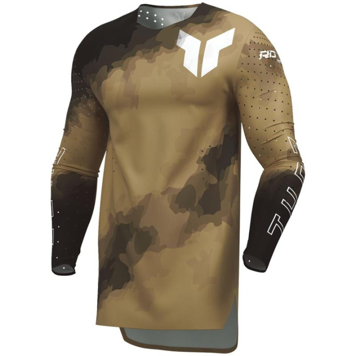 Maillot Thor sportmode carbon noir/marron | Oxmoto
