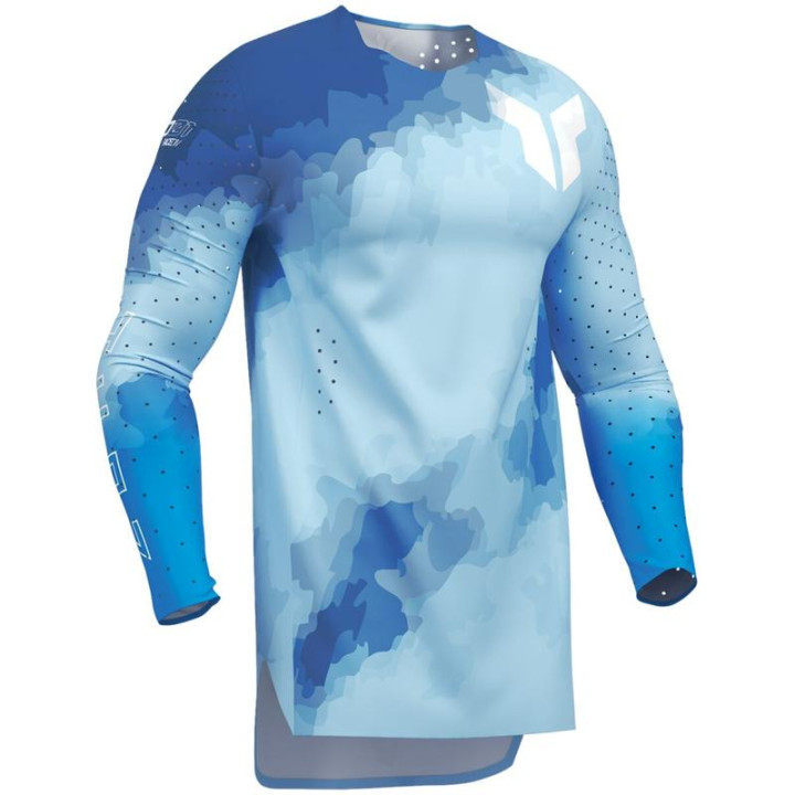 Maillot Thor sportmode carbon bleu | Oxmoto