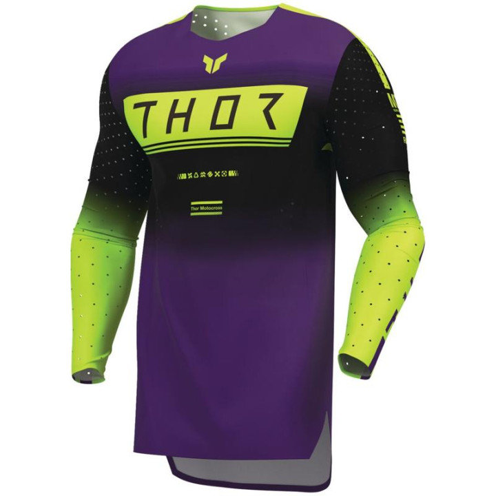 Maillot Thor sportmode geo noir/violet | Oxmoto