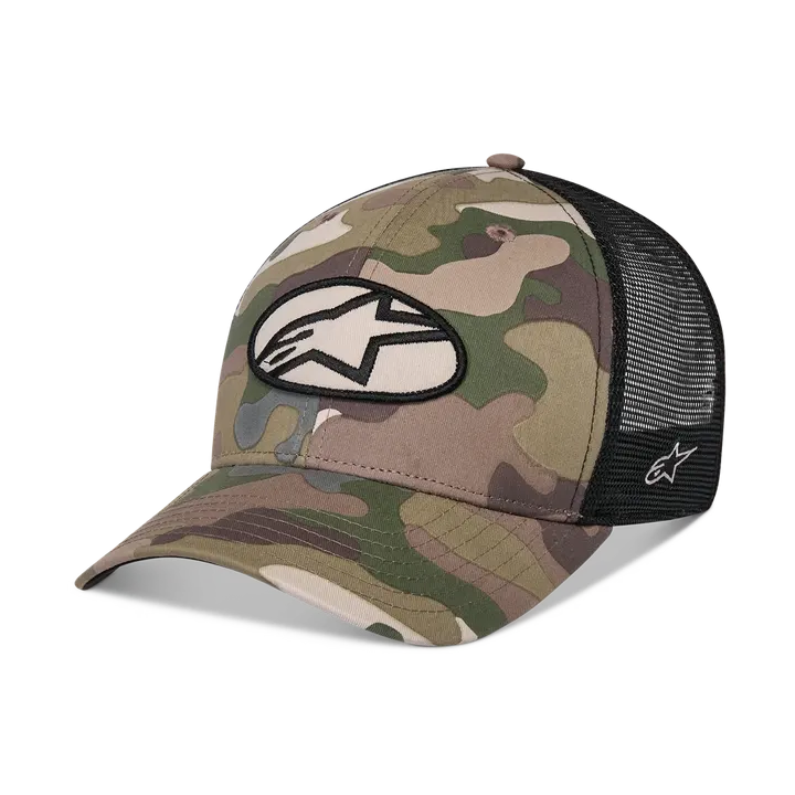 Casquette Alpinestars trucker oblique camo vert | Oxmoto