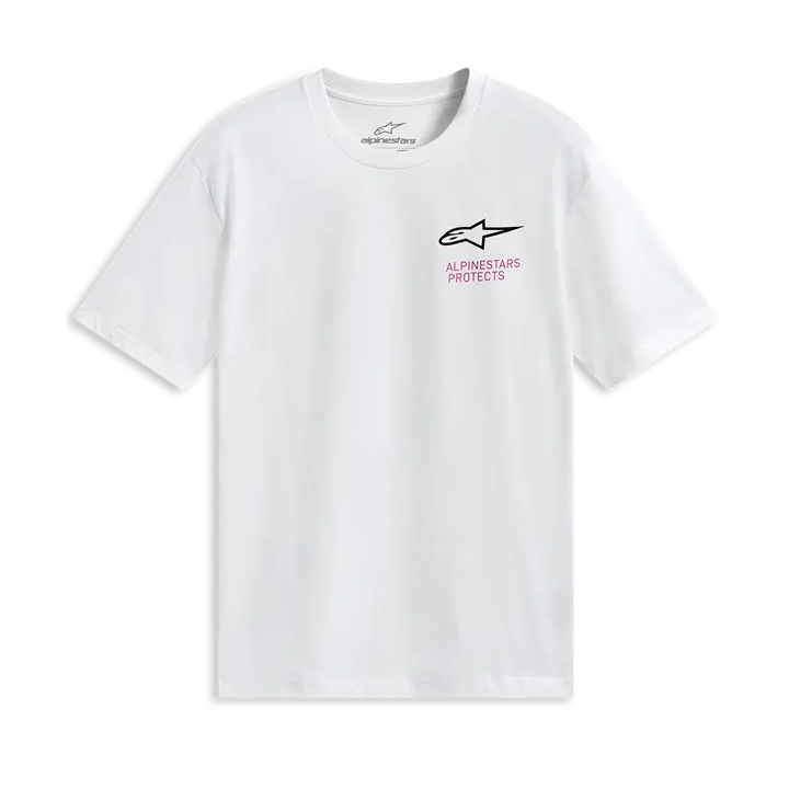 T-shirt Alpinestars pop helmet csf blanc | Oxmoto