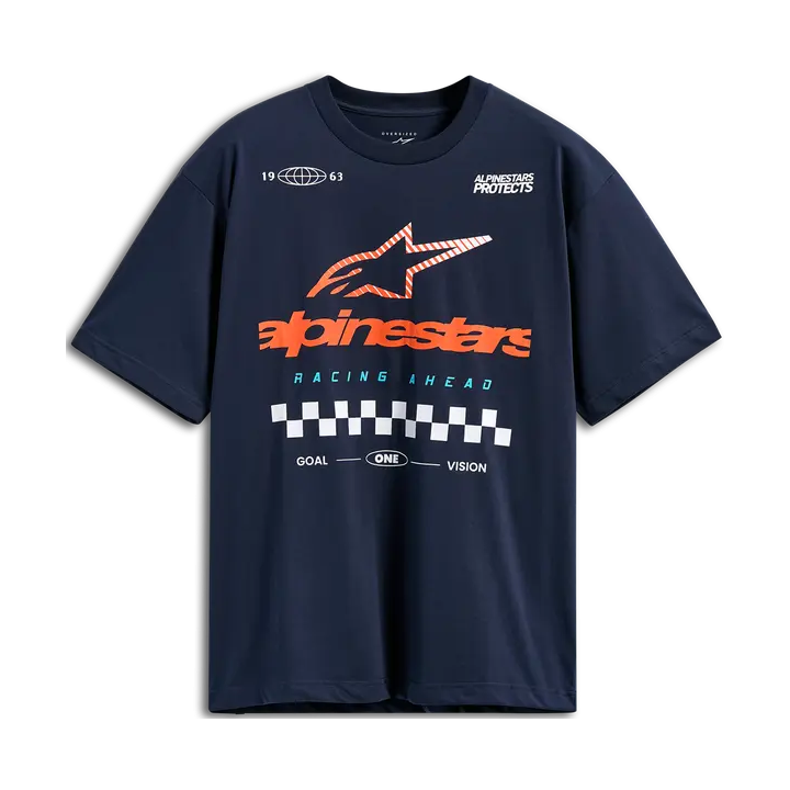 T-shirt Alpinestars oversize aplomb csf bleu marine | Oxmoto