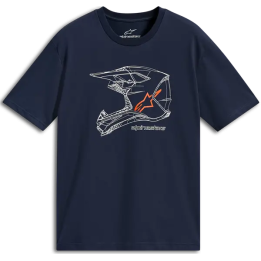 T-shirt Alpinestars mx helmet csf bleu marine | Oxmoto