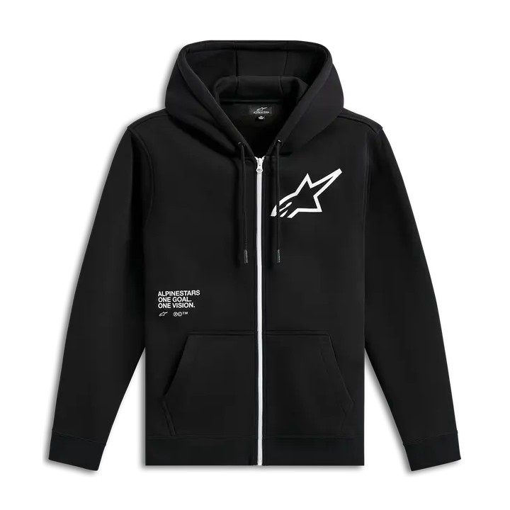 Sweat Alpinestars zippé transverse noir | Oxmoto