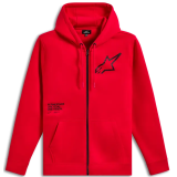Sweat Alpinestars zippé transverse rouge | Oxmoto