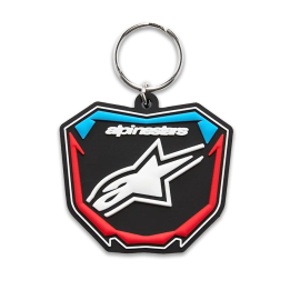 Porte-clés Alpinestars plaque avant noir/bleu/rouge | Oxmoto