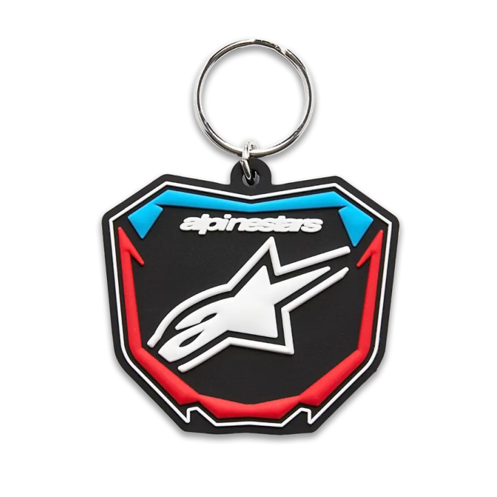 Porte-clés Alpinestars plaque avant noir/bleu/rouge | Oxmoto