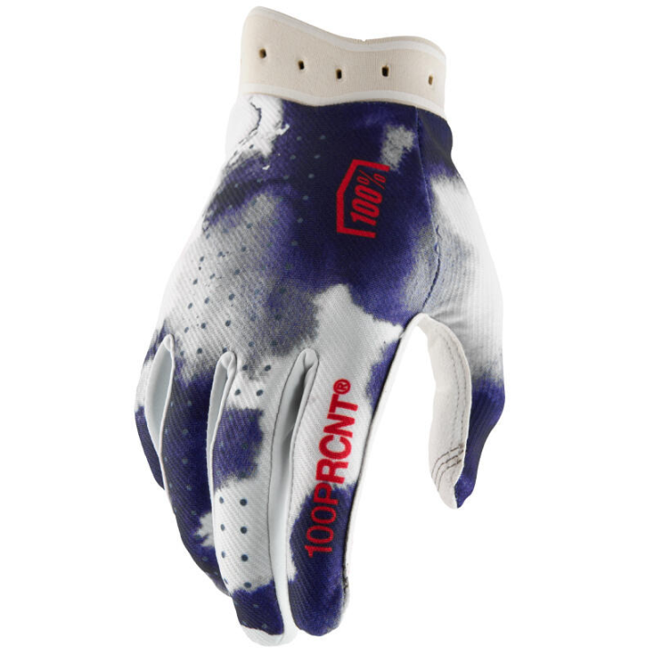 Gants 100% itrack 2 bleu/blanc | Oxmoto