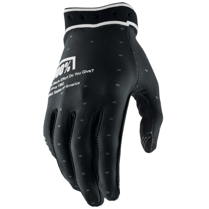 Gants 100% ridefit 2 noir | Oxmoto