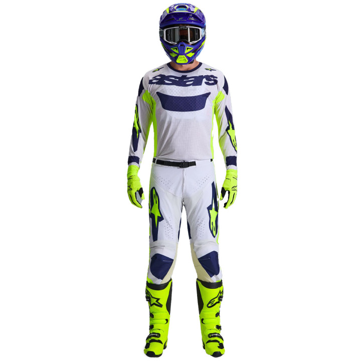 Tenue Alpinestars Racer AIR RIWAY gris/jaune/bleu | Oxmoto