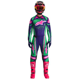 Tenue Alpinestars Techstar NOMUR violet/vert/rose | Oxmoto