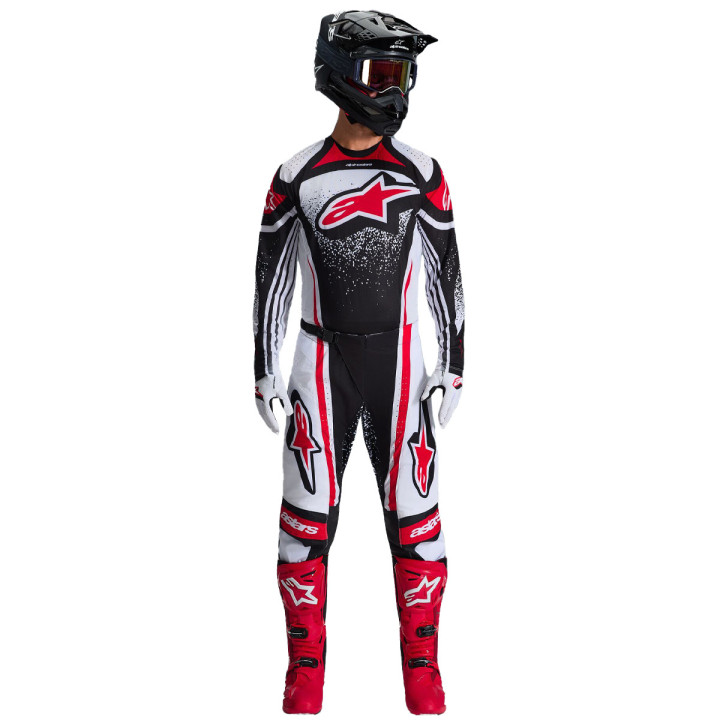 Tenue Alpinestars Techstar NOMUR noir/blanc/rouge | Oxmoto