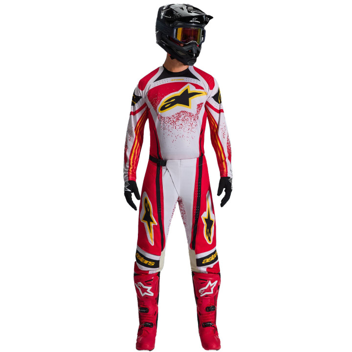 Tenue Alpinestars Techstar NOMUR gris/rouge/noir | Oxmoto