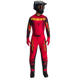 Tenue Alpinestars Supertech SCENZ rouge/noir/jaune | Oxmoto