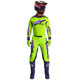 Tenue Alpinestars Supertech VISTA jaune/violet/noir | Oxmoto