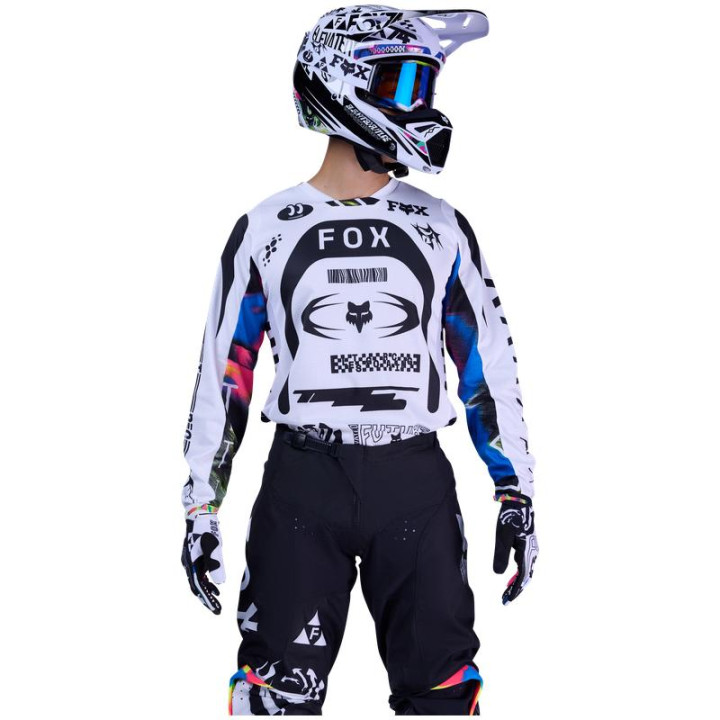 Tenue FOX 180 Image Cosmo blanc/noir | Oxmoto