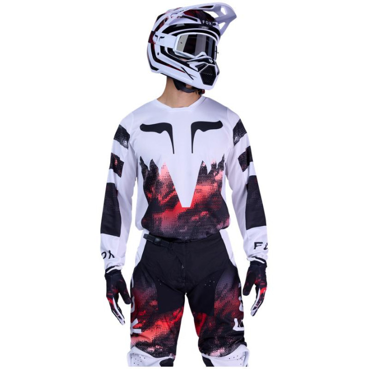 Tenue FOX 180 Kairos blanc/rouge | Oxmoto