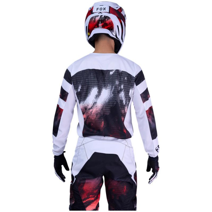 Tenue FOX 180 Kairos blanc/rouge | Oxmoto