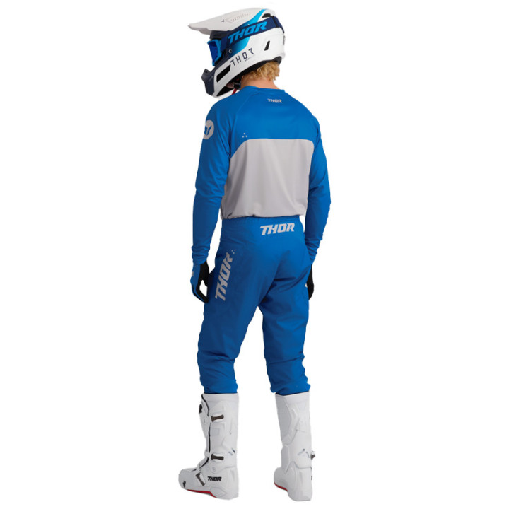 Tenue Thor RIDEMODE Menace blanc/bleu | Oxmoto