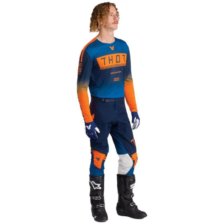 Tenue Thor SPORTMODE Geo bleu/orange | Oxmoto