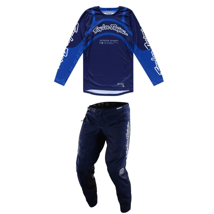 Tenue Troy Lee Designs GP Pro Swerve bleu | Oxmoto
