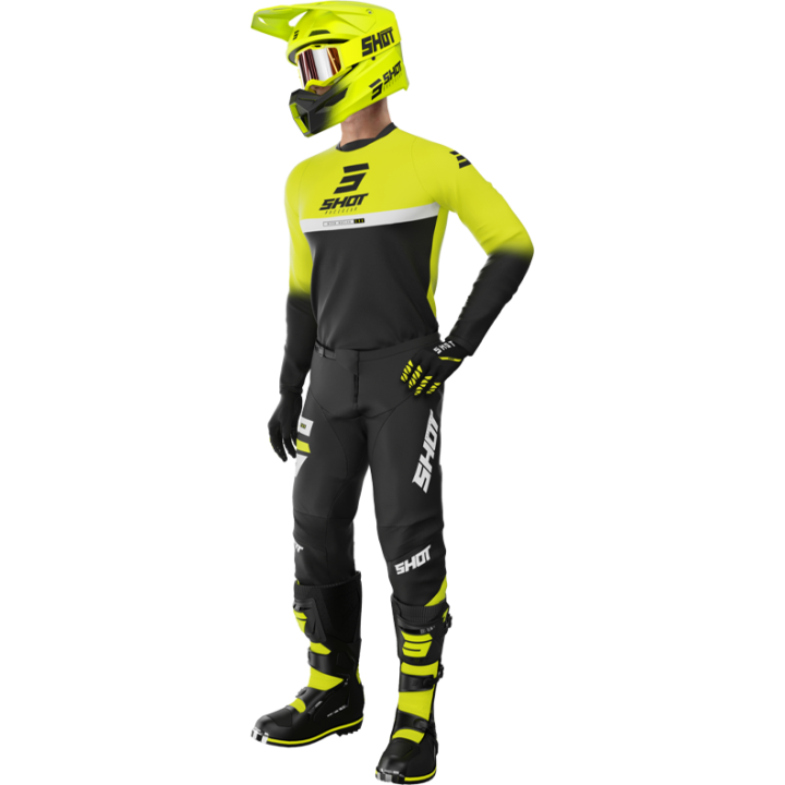 Tenue SHOT Devo Reflex jaune fluo | Oxmoto