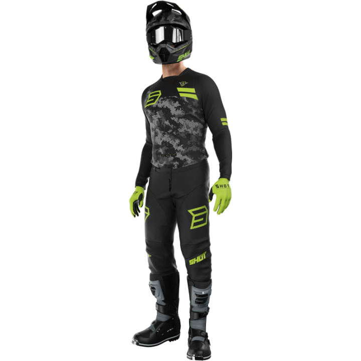 Tenue SHOT Devo Army vert | Oxmoto