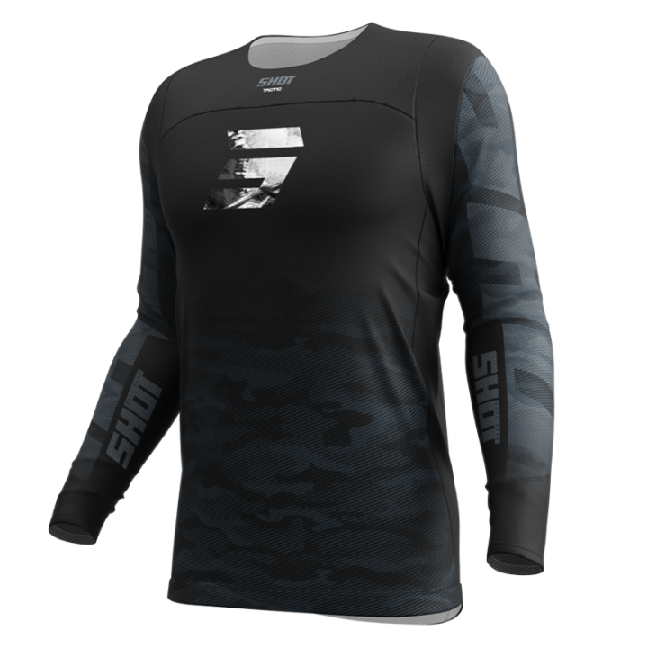 Tenue SHOT Contact Tactic noir/gris | Oxmoto