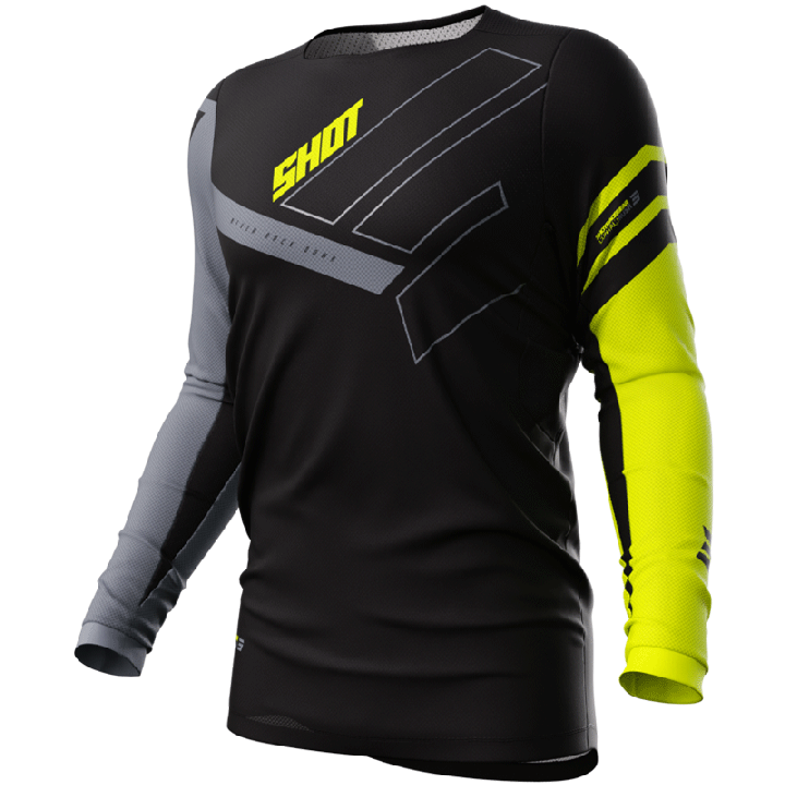 Tenue SHOT Contact Rush noir/jaune | Oxmoto