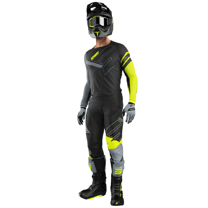 Tenue SHOT Contact Rush noir/jaune | Oxmoto
