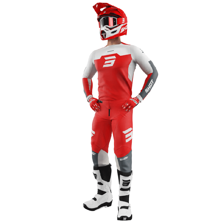 Tenue SHOT Contact Iron rouge | Oxmoto