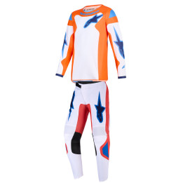 Tenue enfant Alpinestars Fluid GRID orange/bleu | Oxmoto