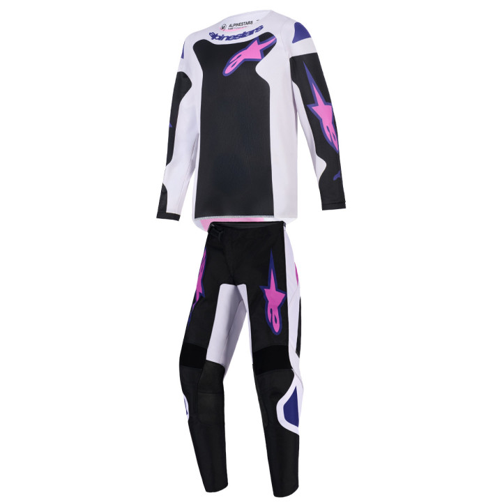 Tenue enfant Alpinestars Fluid GRID noir/gris/violet