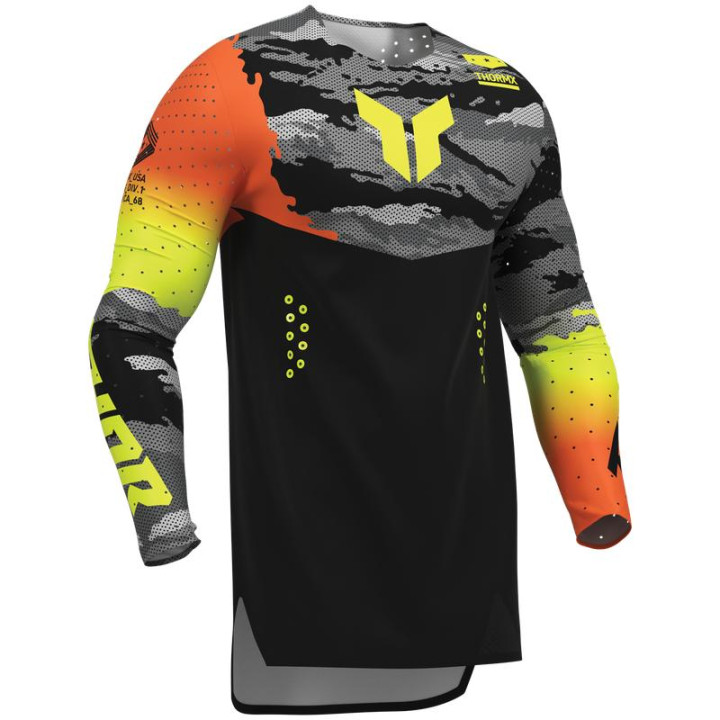 Maillot Thor sportmode recon le noir/acid | Oxmoto