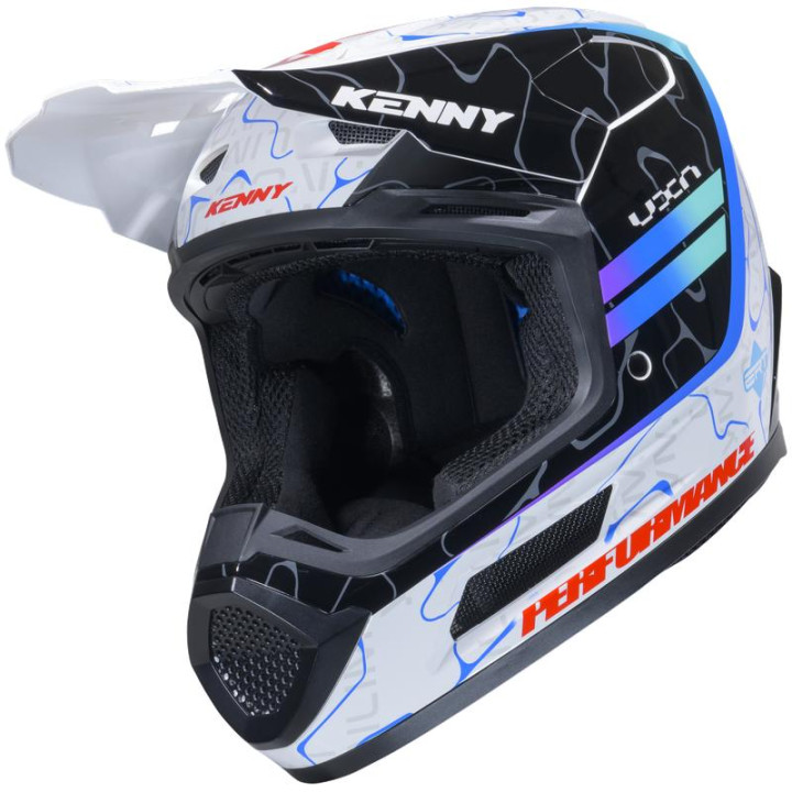 Casque KENNY performance graphic wave bleu | Oxmoto