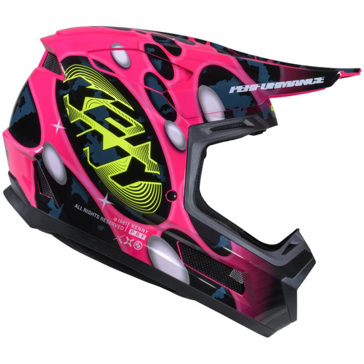 Casque KENNY performance graphic pop noir/rose | Oxmoto