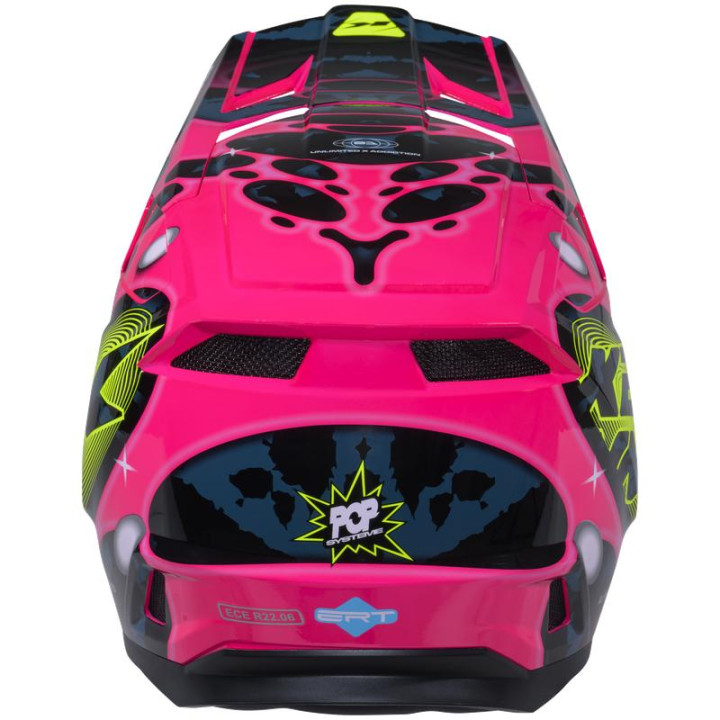 Casque KENNY performance graphic pop noir/rose | Oxmoto