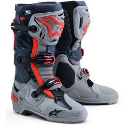 Bottes Alpinestars tech 10 enduro gris/rouge | Oxmoto