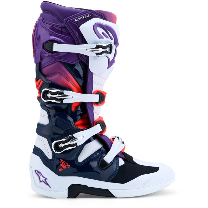 Bottes Alpinestars tech 7 violet/blanc | Oxmoto