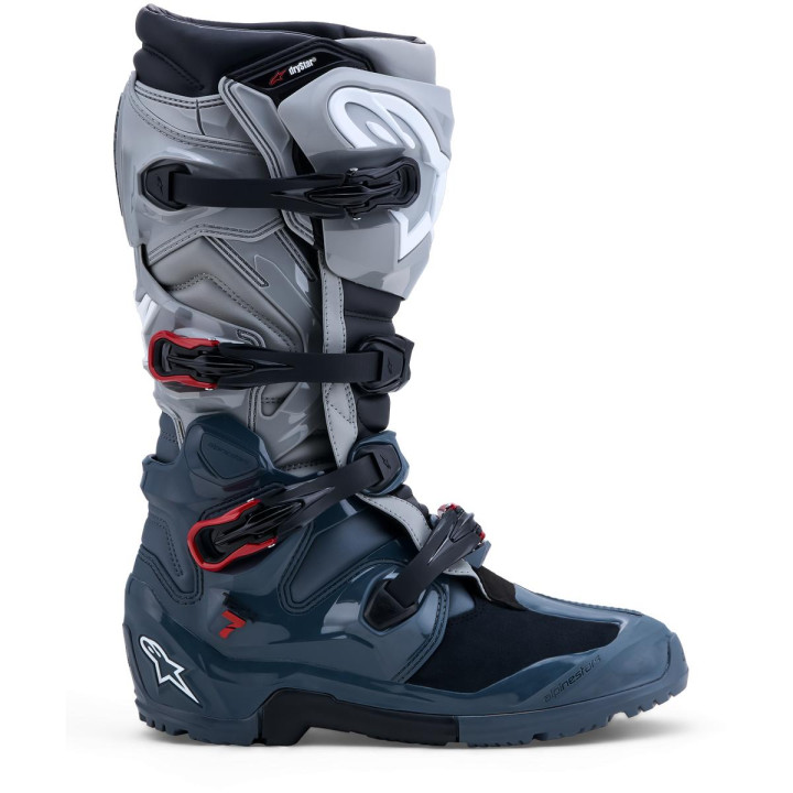 Bottes Alpinestars tech 7 enduro drystar gris/rouge | Oxmoto