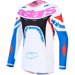 Maillot Alpinestars supertech dyna blanc/bleu | Oxmoto