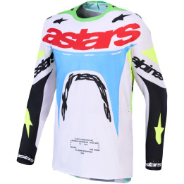 Maillot Alpinestars supertech dyna blanc/vert | Oxmoto