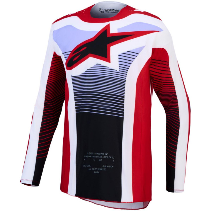 Maillot Alpinestars techstar maven rouge/blanc | Oxmoto
