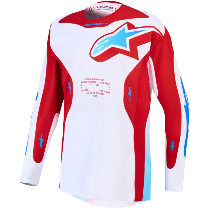 Maillot Alpinestars racer hunt blanc/rouge | Oxmoto