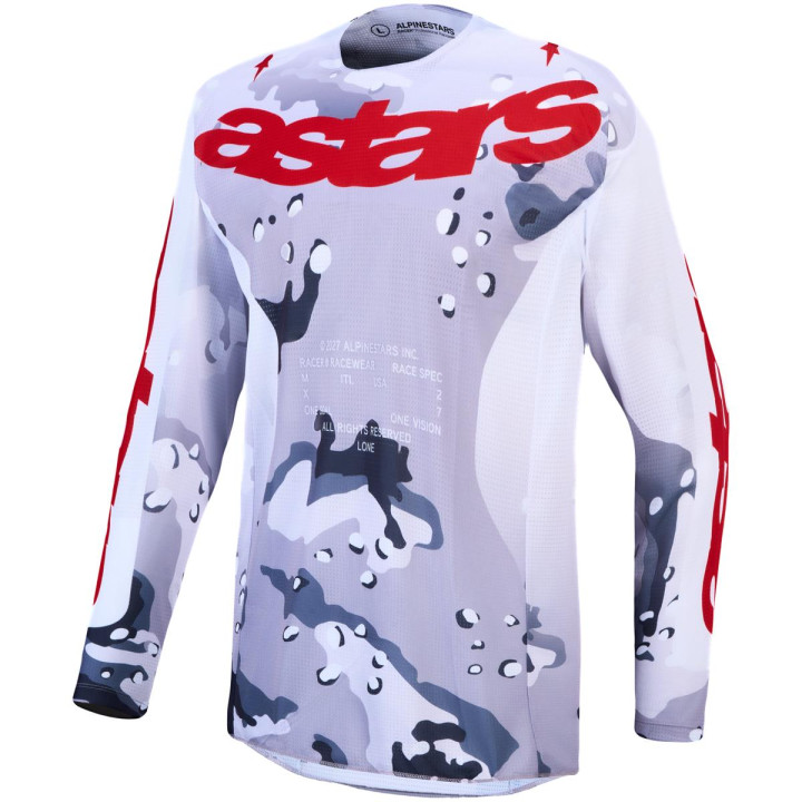 Maillot Alpinestars racer air lone gris/blanc | Oxmoto