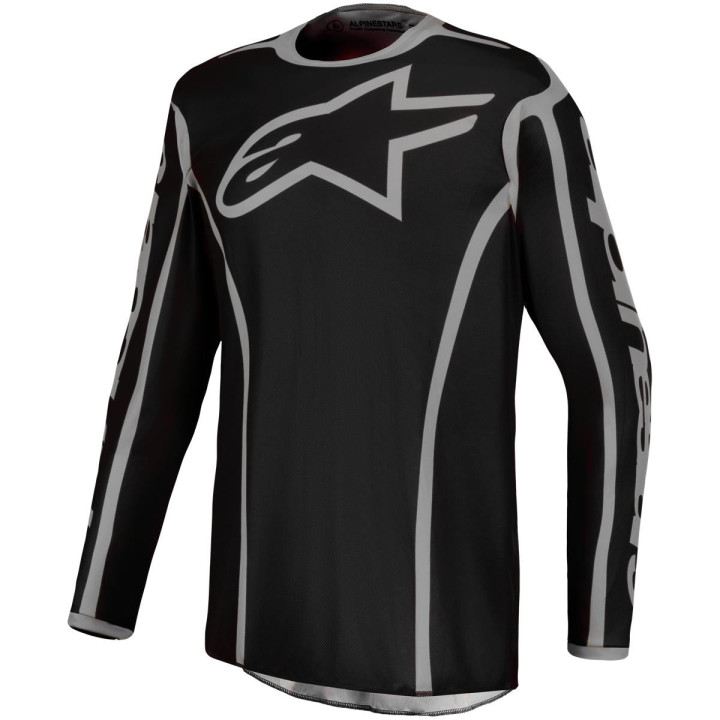 Maillot Alpinestars fluid apex v2 noir/argent | Oxmoto