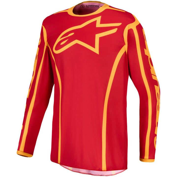 Maillot Alpinestars fluid apex v2 rouge/or | Oxmoto