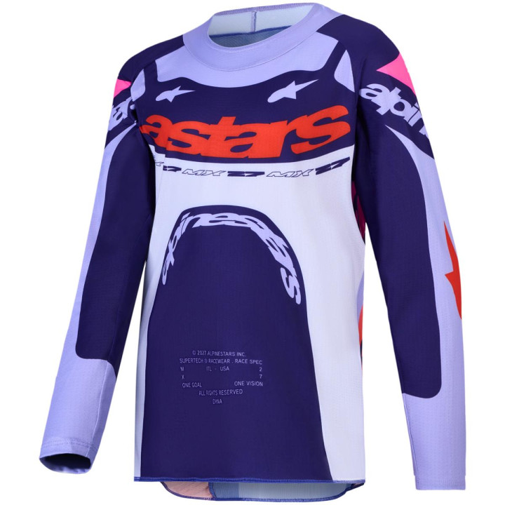Maillot Alpinestars enfant supertech dyna violet/rose
