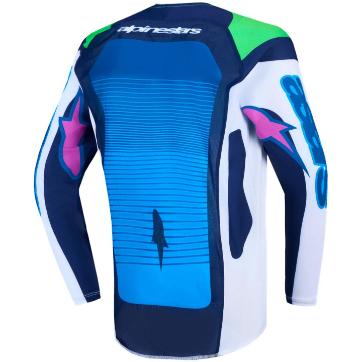 Maillot Alpinestars enfant supertech maven blanc/bleu